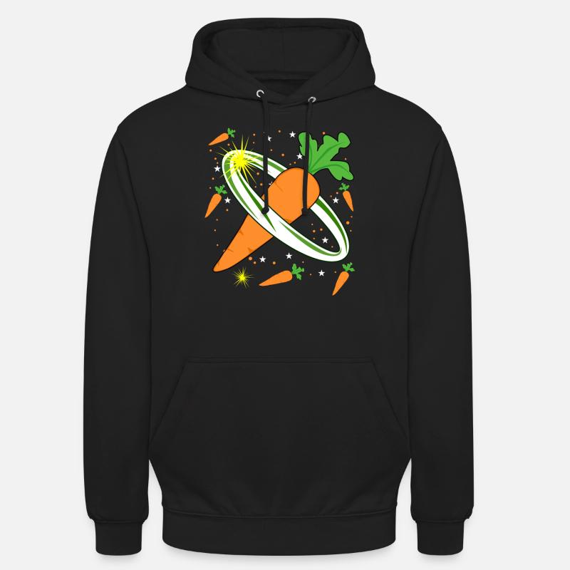Carotte dans l’espace Carottes - Sweat-shirt à capuche unisexe - noir