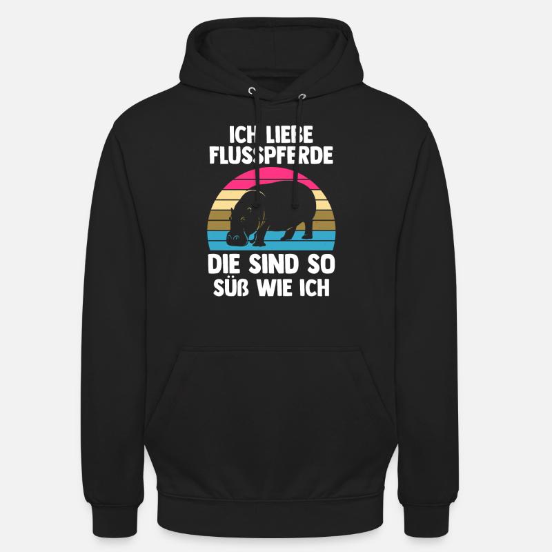 Nilpferd Flusspferd - Unisex Hoodie - Schwarz