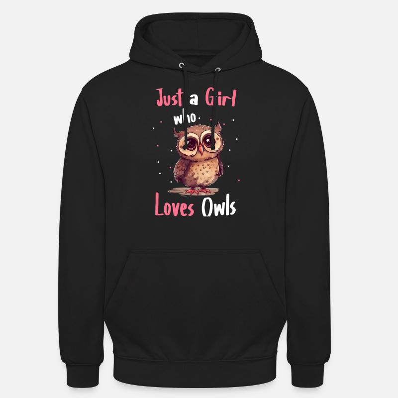 Eule Vogel Tier Eulen - Unisex Hoodie - Schwarz