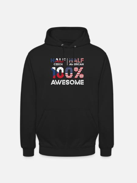 Czech American Patriot USA Grown Czech Republic - Unisex Hoodie - black