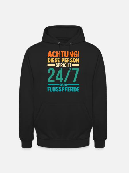 Nilpferd Flusspferd - Unisex Hoodie - Schwarz