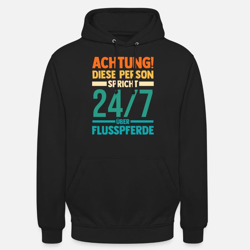 Nilpferd Flusspferd - Unisex Hoodie - Schwarz