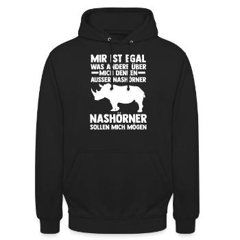 Nashorn - Unisex Hoodie - Schwarz - Vorne - Alina (178cm) & Michal (187cm)