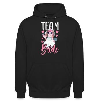 Brautparty Junggesellinnenabschied - Unisex Hoodie - Schwarz - Vorne - Alina (178cm) & Michal (187cm)