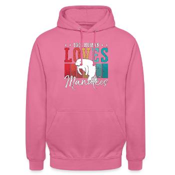 Dugong Cet Humain Aime Les Lamantins Animal Marin - Sweat-shirt à capuche unisexe - rose - Devant - Alina (178cm) & Michal (187cm)