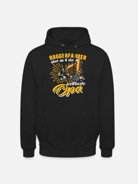 Opa Baggerfahrer - Unisex Hoodie - Schwarz