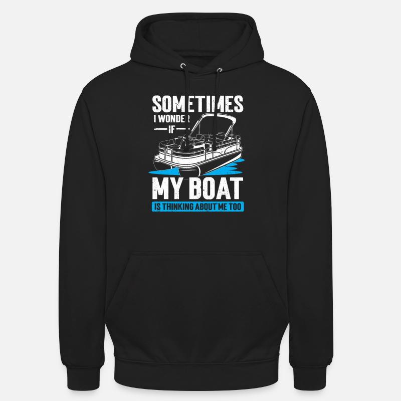 Boot Pontoon Boot Kapitän - Unisex Hoodie - Schwarz