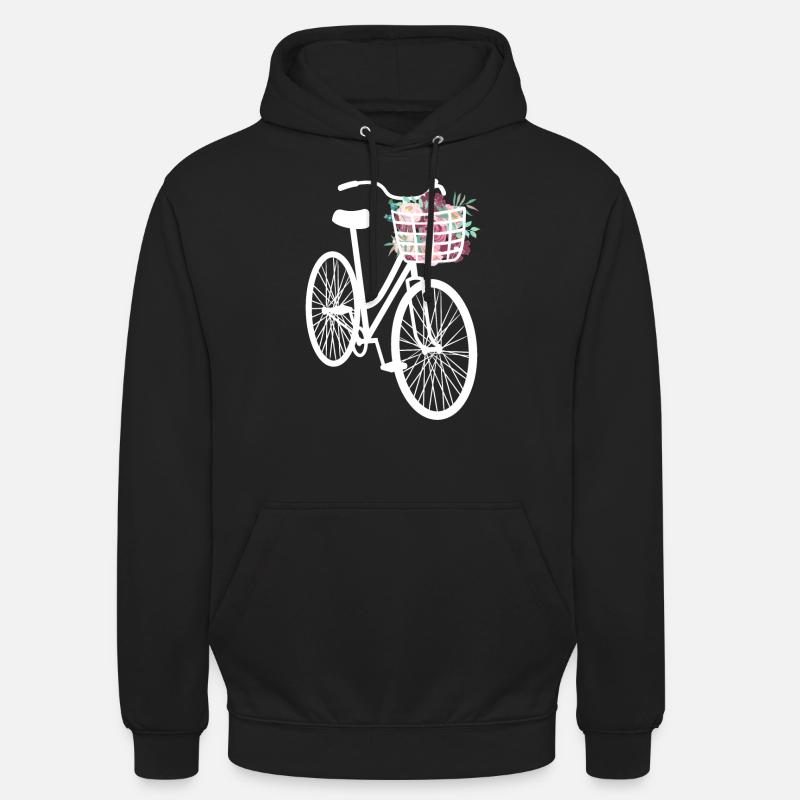 Vélo orné de fleurs - Sweat-shirt à capuche unisexe - noir