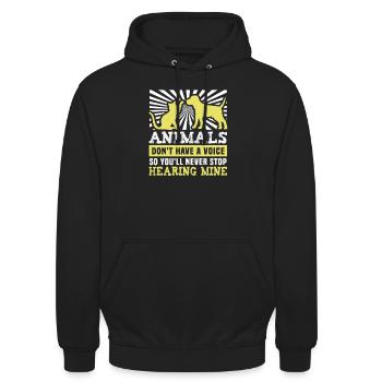 Conceptions de sauvetage de chiens pour les militants des droits des animaux - Sweat-shirt à capuche unisexe - noir - Devant - Alina (178cm) & Michal (187cm)