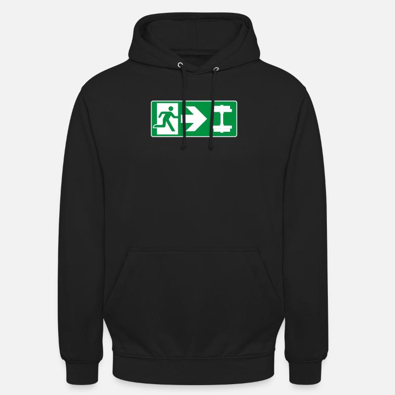 Emergency Exit Dumbbell Gym - Unisex Hoodie - black