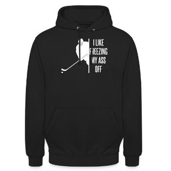 Giocatore di hockey su ghiaccio Hockey su ghiaccio - Felpa con cappuccio unisex - nero - Fronte - Alina (178cm) & Michal (187cm)