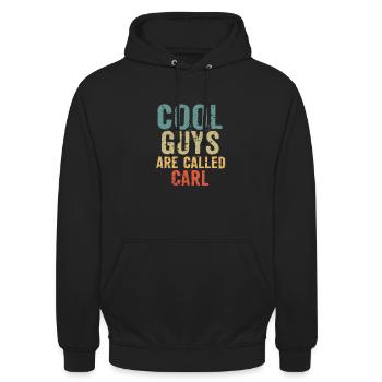 Cool guys are called carl - Unisex Hoodie - Schwarz - Vorne - Alina (178cm) & Michal (187cm)