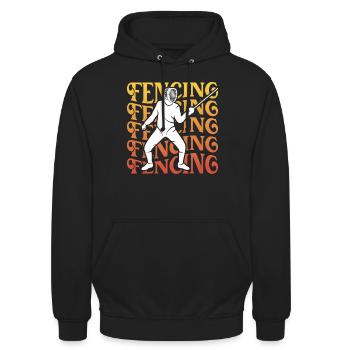 Fechter Fecht Fechtmeister Damen Herren Fechten - Unisex Hoodie - Schwarz - Vorne - Alina (178cm) & Michal (187cm)