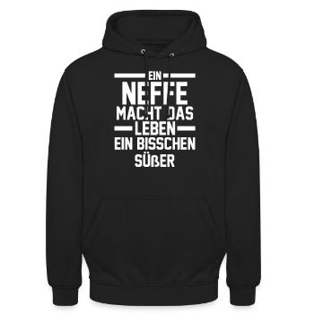 Neffe - Unisex Hoodie - Schwarz - Vorne - Alina (178cm) & Michal (187cm)