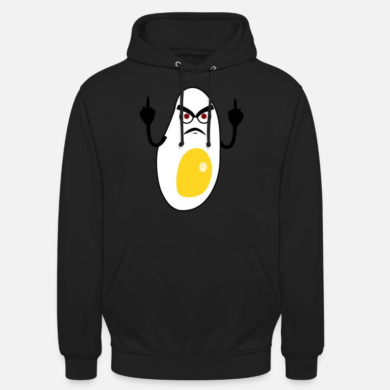 Eggs Grumpy Fried Egg - Unisex Hoodie - black