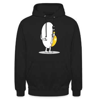 Egg Protein Circle Game Eggs - Unisex Hoodie - Schwarz - Vorne - Alina (178cm) & Michal (187cm)