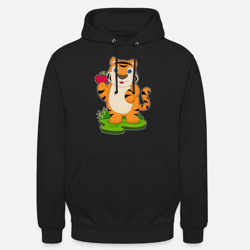 Tiger Apple Fruit - Unisex Hoodie - black