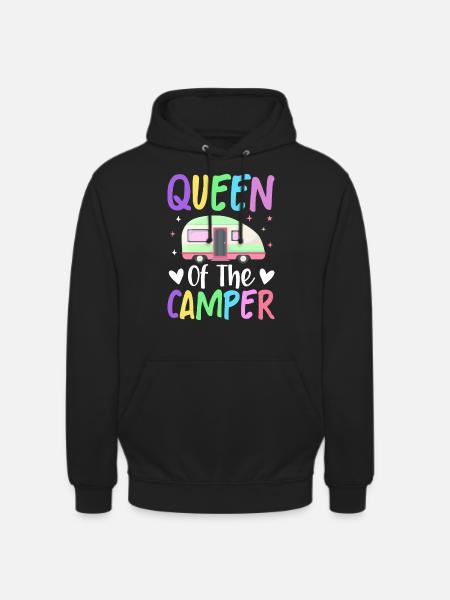 Weibliche Camper Wohnmobil Camping - Unisex Hoodie - Schwarz