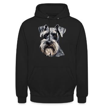 Schnauzer géant - Sweat-shirt à capuche unisexe - noir - Devant - Alina (178cm) & Michal (187cm)