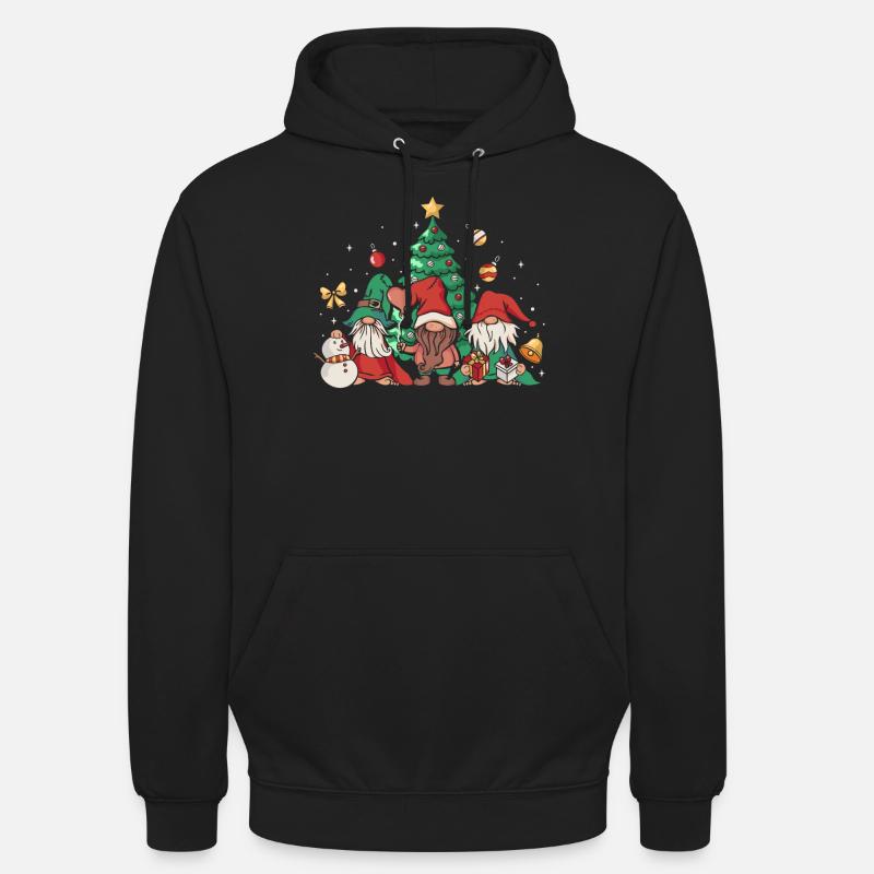 Noël des gnomies - Sweat-shirt à capuche unisexe - noir