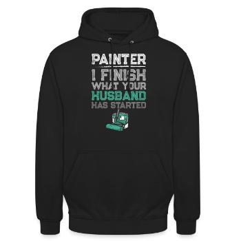 House Painter Decorator Painter I - Unisex Hoodie - black - Front - Alina (178cm) & Michal (187cm)