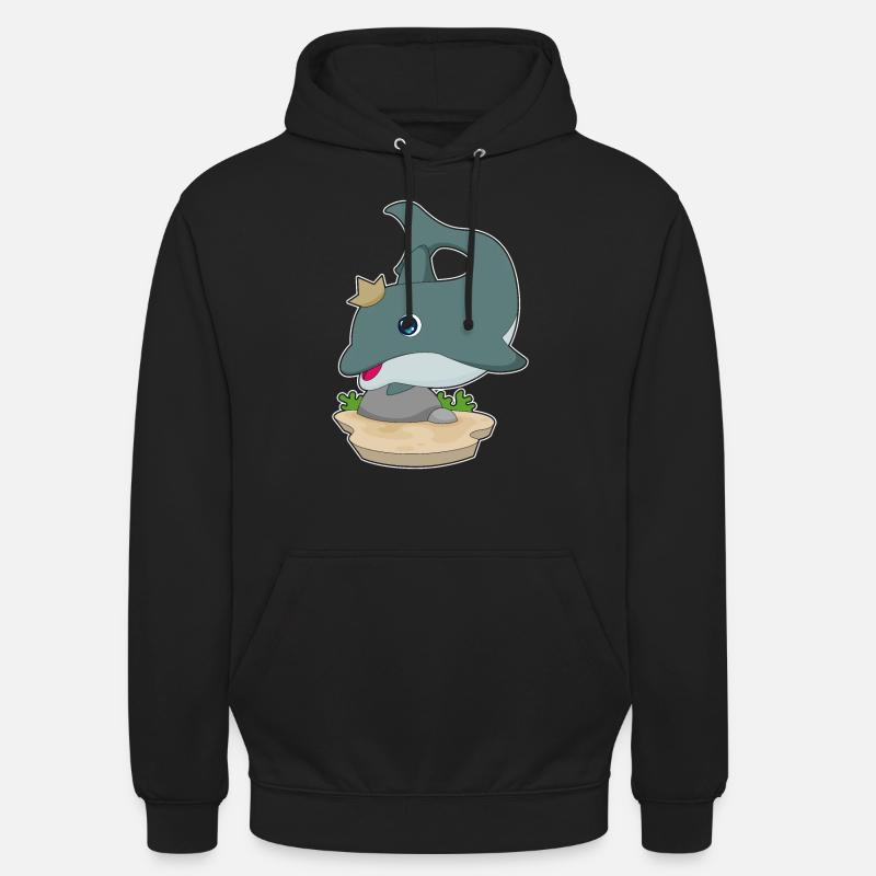 Couronne de dauphin - Sweat-shirt à capuche unisexe - noir