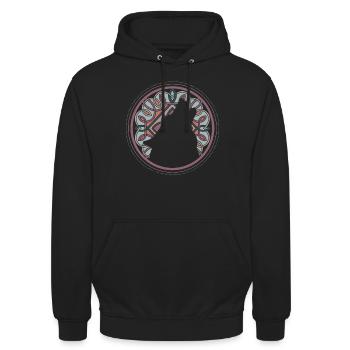 Wolf Wikinger Wölfe Mittelalter Wikingerin Kelten - Unisex Hoodie - Schwarz - Vorne - Alina (178cm) & Michal (187cm)