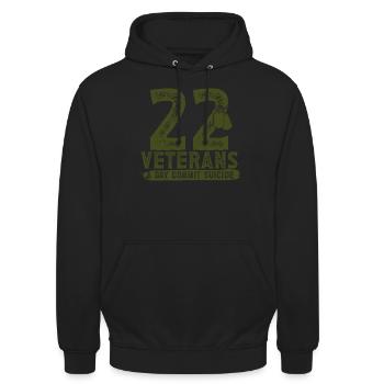22 Veteranen pro Tag Veteran Selbstmordbewusstsein - Unisex Hoodie - Schwarz - Vorne - Alina (178cm) & Michal (187cm)
