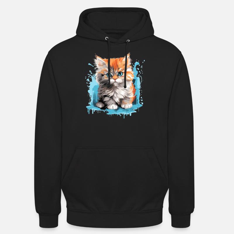 Chat persan Perser Katze - Sweat-shirt à capuche unisexe - noir