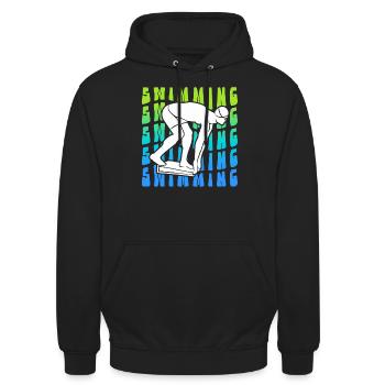 Schwimmer Schwimmsport Schwimmen Schwimm - Unisex Hoodie - Schwarz - Vorne - Alina (178cm) & Michal (187cm)