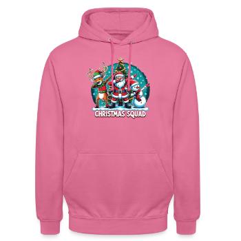 Escouade de Noël - Sweat-shirt à capuche unisexe - rose - Devant - Alina (178cm) & Michal (187cm)