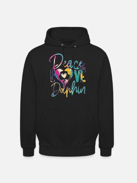 Dolphin Fred Kærlighed Dolphin - Hættetrøje unisex - sort