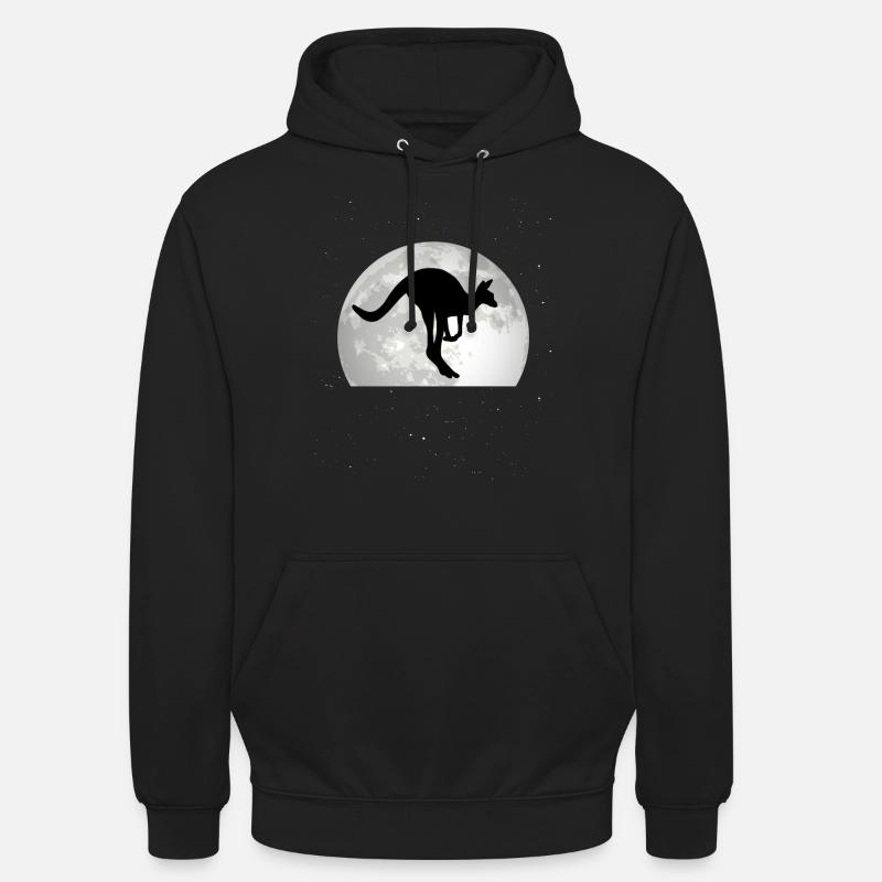 Kangaroo, Moon, Australia, Kangaroo - Unisex Hoodie - black