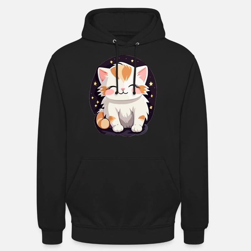 Chat mignon et amical - Sweat-shirt à capuche unisexe - noir