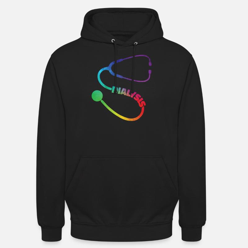 Dialyse -Stethoskop -Hämodialyse -Techniker - Unisex Hoodie - Schwarz
