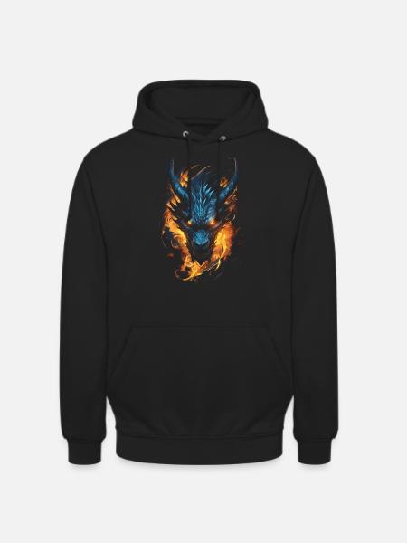 Dragon, Fire, Mystical, Dragon - Unisex Hoodie - black