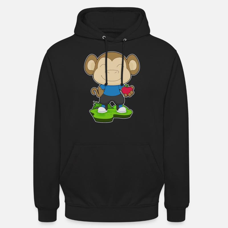 Monkey Apple Fruit - Unisex Hoodie - black