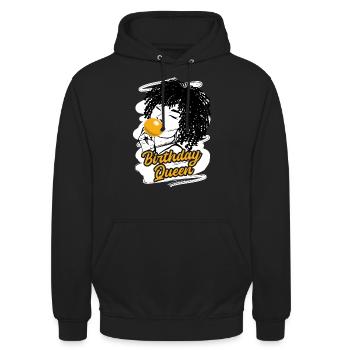 Naughty birthday diva party-loving - Unisex Hoodie - black - Front - Alina (178cm) & Michal (187cm)