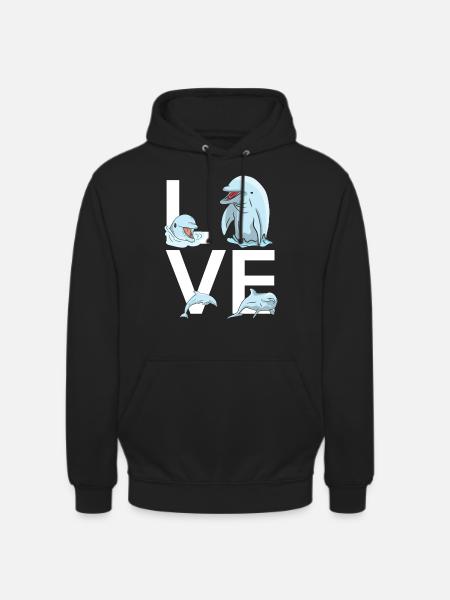 Dolphin Love - Unisex Hoodie - black