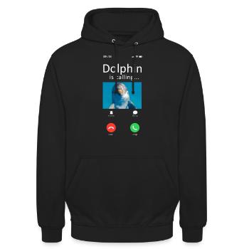 Dolphin Phone Display Dolphin Est - Sweat-shirt à capuche unisexe - noir - Devant - Alina (178cm) & Michal (187cm)