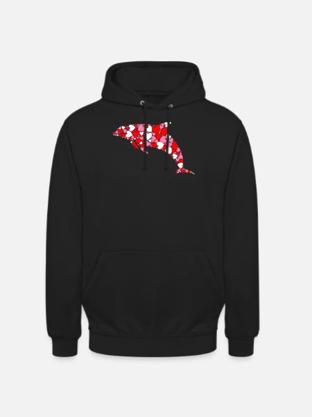 Dolphin Heart - Unisex Hoodie - black