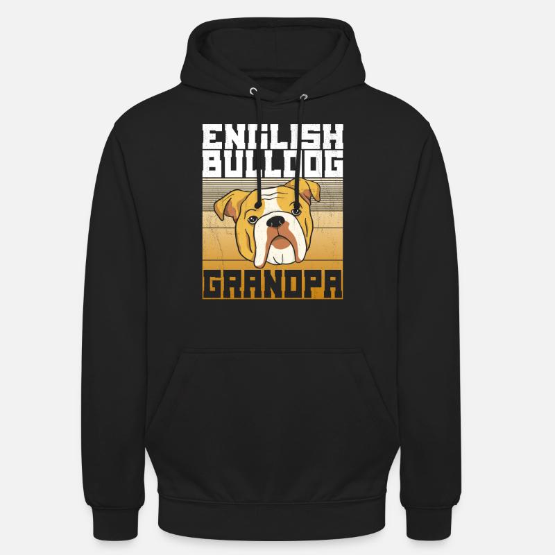 Grand-père bouledogue anglais - Sweat-shirt à capuche unisexe - noir