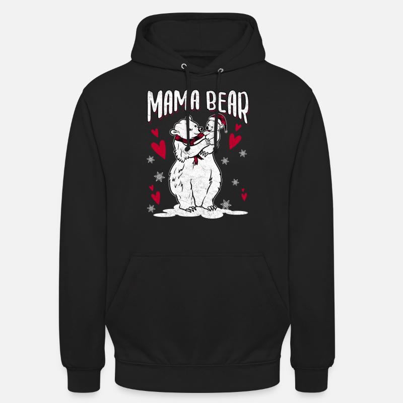 Maman Ours - Sweat-shirt à capuche unisexe - noir