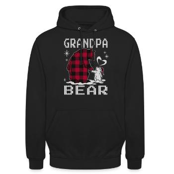 Grand-père Ours - Sweat-shirt à capuche unisexe - noir - Devant - Alina (178cm) & Michal (187cm)