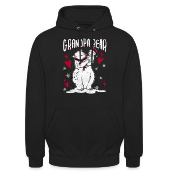Grand-père ours - Sweat-shirt à capuche unisexe - noir - Devant - Alina (178cm) & Michal (187cm)