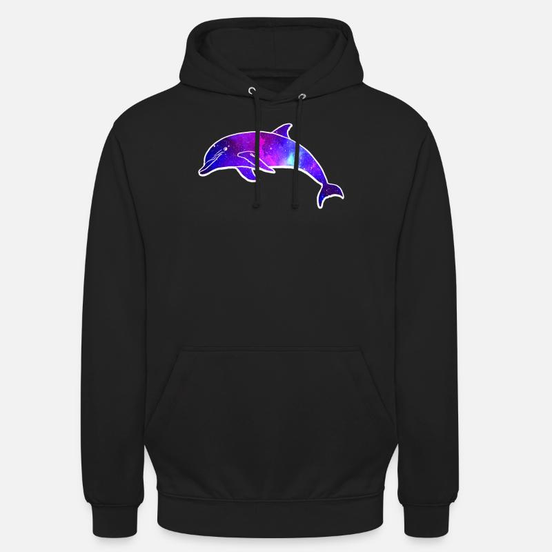 Galaxie de l’espace Dolphin - Sweat-shirt à capuche unisexe - noir