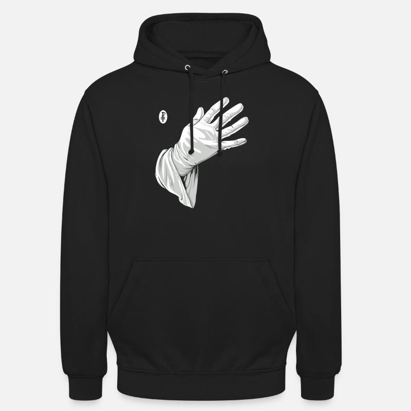 Touche-moi, gant blanc - Sweat-shirt à capuche unisexe - noir
