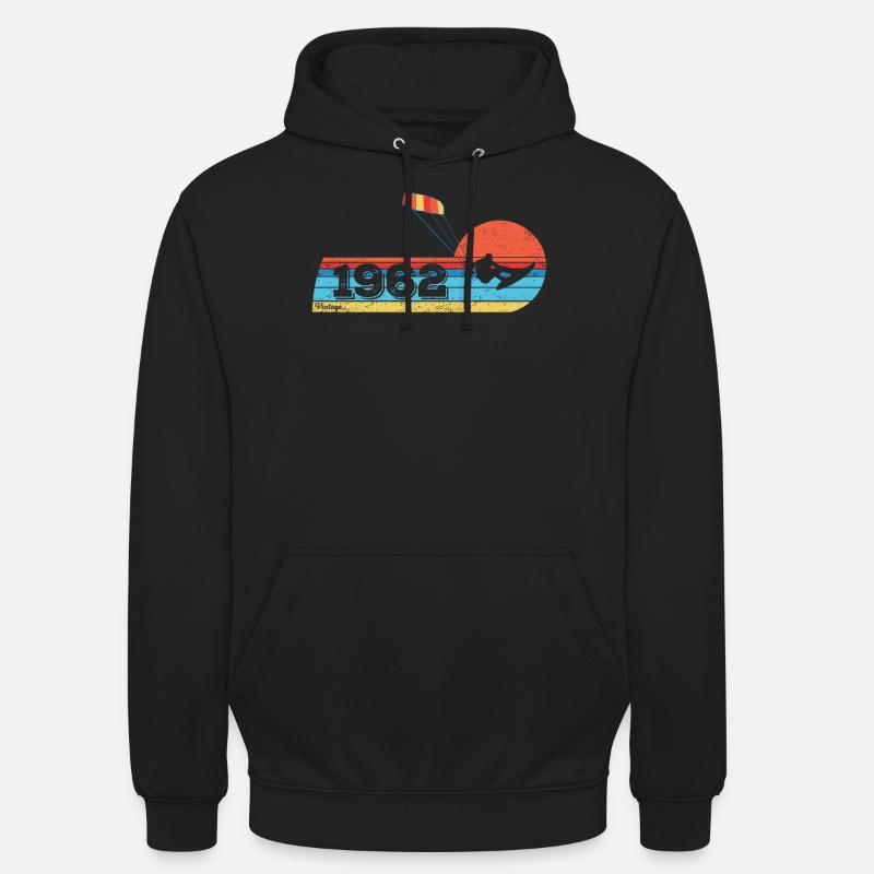 Kitesurf Anniversaire Né en 1962 - Sweat-shirt à capuche unisexe - noir