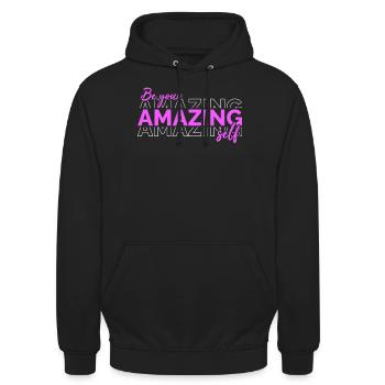 Soyez vous-même ! Confiance en soi, pensée positive, motivation - Sweat-shirt à capuche unisexe - noir - Devant - Alina (178cm) & Michal (187cm)
