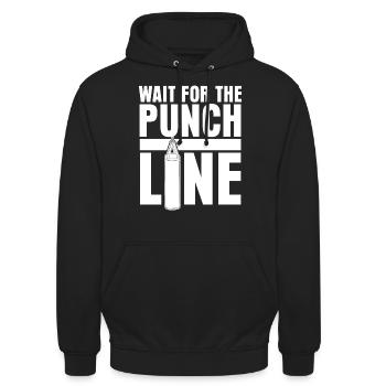 Punching Bag Boxing Gloves Boxer - Unisex Hoodie - Schwarz - Vorne - Alina (178cm) & Michal (187cm)